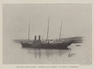 The New Royal Yacht, Victoria og Albert, i Dock ved Pembroke af English Photographer