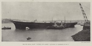 Den nye kongelige yacht Victoria og Albert, søsat ved Pembroke den 9. maj af English Photographer