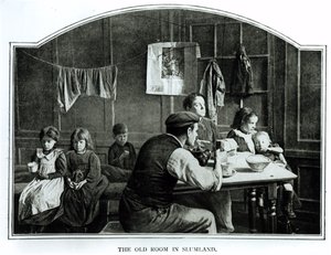 Det gamle værelse i Slumland (bw-billede) af English Photographer