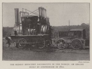 Det ældste effektive lokomotiv i verden, en motor bygget af Stephenson i 1822 af English Photographer