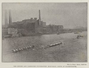 Oxford og Cambridge Universities Boat-Race, Scene ved Hammersmith af English Photographer