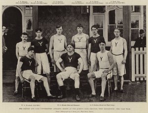 Oxford og Yale Universities Athletic Sports på Queens Club Grounds, West Kensington, Yale Team af English Photographer