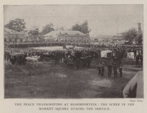Fredstakkefesten i Bloemfontein, scenen på markedspladsen under gudstjenesten af English Photographer