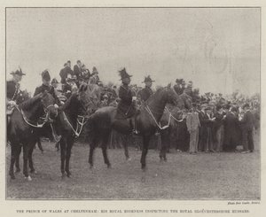Prinsen af Wales i Cheltenham, Hans Kongelige Højhed inspicerer Royal Gloucestershire Husars af English Photographer