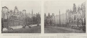 Genopførelsen af de berømte smedejernsskærme på Hampton Court af English Photographer