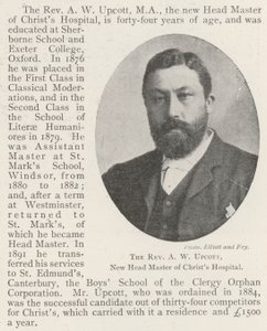 Pastor A W Upcott, ny overmester på Christs Hospital af English Photographer