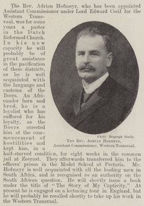 Pastor Adrian Hofmeyr, assisterende kommissær, Western Transvaal af English Photographer