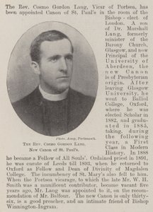 Reverend Cosmo Gordon Lang, New Canon of St Pauls af English Photographer