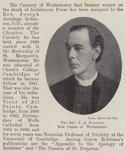 Pastor J A Robinson, New Canon of Westminster af English Photographer