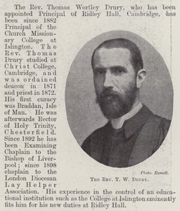 Pastor T W Drury af English Photographer