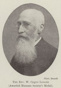 Reverend W Cripps Ledger, tildelt Humane Societys Medal af English Photographer