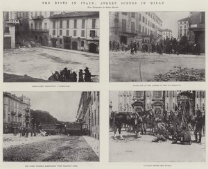 Optøjerne i Italien, Gadescener i Milano af English Photographer
