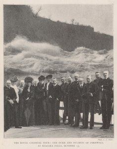 The Royal Colonial Tour, hertugen og hertuginden af Cornwall ved Niagara Falls, 13. oktober af English Photographer