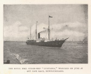 Royal Mail Steamship Lusitania forliste den 26. juni ud for Cape Race, Newfoundland af English Photographer