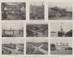 Det kongelige besøg i Portsmouth, udsigt over Portsmouth og Southsea af English Photographer
