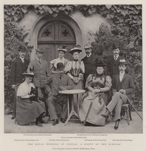 Det kongelige bryllup i Coburg, en gruppe på slottet af English Photographer