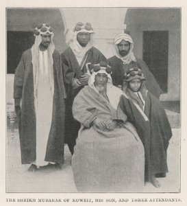 Sheikh Mubarak fra Koweit, hans søn og tre ledsagere af English Photographer