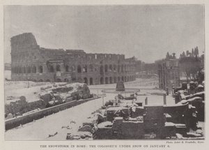 Snestormen i Rom, Colosseum under sne den 6. januar af English Photographer