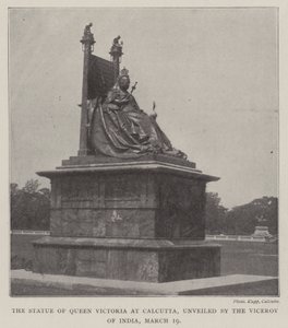 Statuen af dronning Victoria i Calcutta, afsløret af vicekongen i Indien, 19. marts af English Photographer