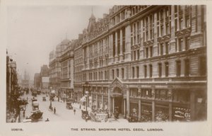 The Strand, Hotel Cecil, London (s/h-billede) af English Photographer