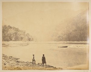 Teestaen på Bheerkotee.  Udsigt over Darjeeling. 1870