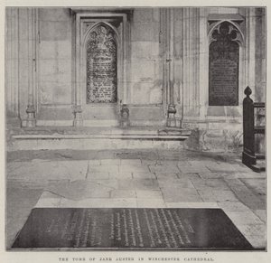 Jane Austens grav i Winchester Cathedral af English Photographer