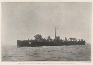 Torpedo-Boat Destroyer Salmon, beskadiget i kollision ud for Harwich den 2. december af English Photographer