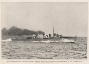 Turbine Torpedo-Boat Destroyer Cobra, forliste ud af Outer Dowsing Sandbank på sin prøvetur fra Newcastle til Portsmouth, 18. september af English Photographer