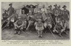 The War, oberst RS Baden-Powell og nogle af de officerer, der forsvarer Mafeking af English Photographer