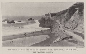 Vraget af byen Rio de Janeiro, stranden, Cliff House og Seal Rocks, San Francisco Havn af English Photographer
