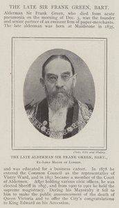 Den afdøde rådmand Sir Frank Green, Baronet, tidligere overborgmester i London af English Photographer