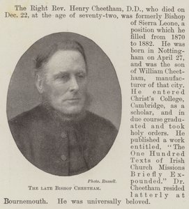 Den afdøde biskop Cheetham af English Photographer