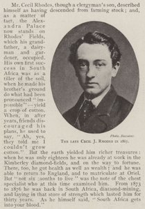 Den afdøde Cecil J Rhodes i 1867 af English Photographer