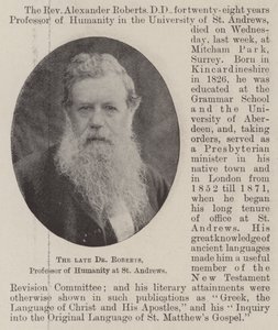 Afdøde Dr. Roberts, professor i menneskelighed ved St. Andrews af English Photographer