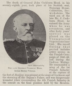 Den afdøde general Cockburn Hood, indisk mytteriveteran af English Photographer