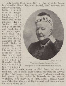 Den afdøde Lady Sophia Cecil, datter af den fjerde hertug af Richmond af English Photographer