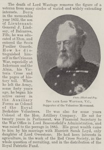 Den afdøde Lord Wantage, VC, Tilhænger af Frivilligbevægelsen af English Photographer