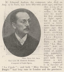 Den afdøde M Edmond Audran, Komponist af Light Opera af English Photographer
