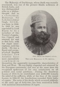 Den afdøde Maharaja af Durbhunga af English Photographer