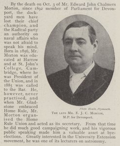 Den afdøde hr. EJ C Morton, MP for Devonport af English Photographer
