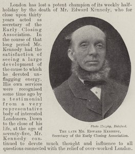 Afdøde Edward Kennedy, sekretær for Early Closing Association af English Photographer