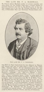 Afdøde hr. F A Marshall af English Photographer