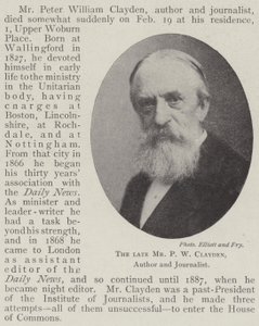 Afdøde hr. P. W. Clayden, forfatter og journalist af English Photographer