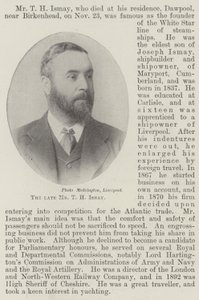 Afdøde hr. T H Ismay af English Photographer