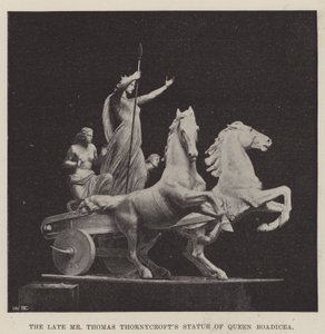Den afdøde hr. Thomas Thornycrofts statue af dronning Boadicea af English Photographer