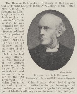 Den afdøde pastor A B Davidson, professor i hebraisk og Gamle Testamentes eksegese af English Photographer