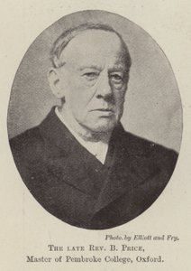 Den afdøde pastor B Price, Master of Pembroke College, Oxford af English Photographer