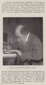 Den afdøde pastor E Cobham Brewer, LLD af English Photographer