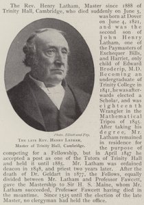 Afdøde pastor Henry Latham, Master of Trinity Hall, Cambridge af English Photographer