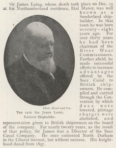 Den afdøde Sir James Laing, fremtrædende skibsbygger af English Photographer